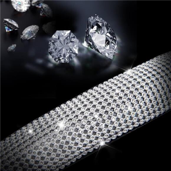 Bling Diamond Leather Steering Wheel Cover, with Bling Sparkly Crystal Glitter - Picture 2 of 7